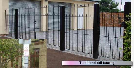 Traditional tall fencing

